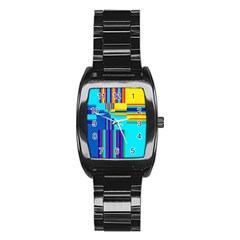 Colorful Endless Window Stainless Steel Barrel Watch by designworld65