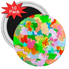 Colorful Summer Splash 3  Magnets (10 Pack)  by designworld65