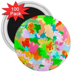 Colorful Summer Splash 3  Magnets (100 Pack) by designworld65