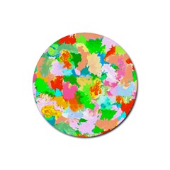 Colorful Summer Splash Rubber Coaster (round)  by designworld65