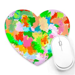 Colorful Summer Splash Heart Mousepads by designworld65