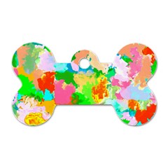 Colorful Summer Splash Dog Tag Bone (one Side) by designworld65