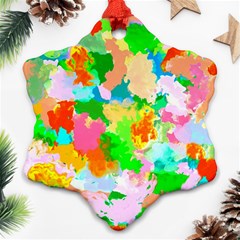 Colorful Summer Splash Snowflake Ornament (two Sides)