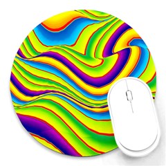 Summer Wave Colors Round Mousepads by designworld65