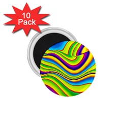 Summer Wave Colors 1 75  Magnets (10 Pack)  by designworld65