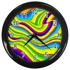 Summer Wave Colors Wall Clocks (black) by designworld65