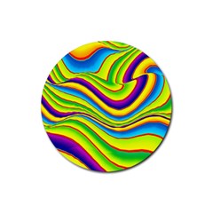 Summer Wave Colors Rubber Round Coaster (4 Pack) 