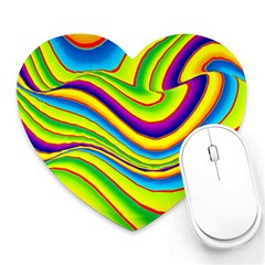 Summer Wave Colors Heart Mousepads by designworld65