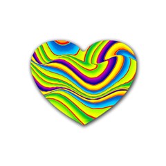 Summer Wave Colors Heart Coaster (4 Pack)  by designworld65