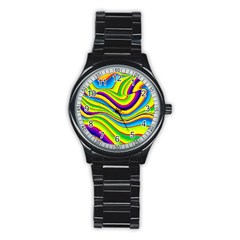 Summer Wave Colors Stainless Steel Round Watch by designworld65