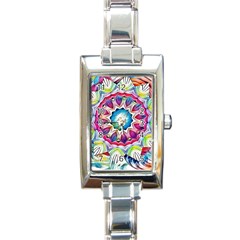 Sunshine Feeling Mandala Rectangle Italian Charm Watch by designworld65