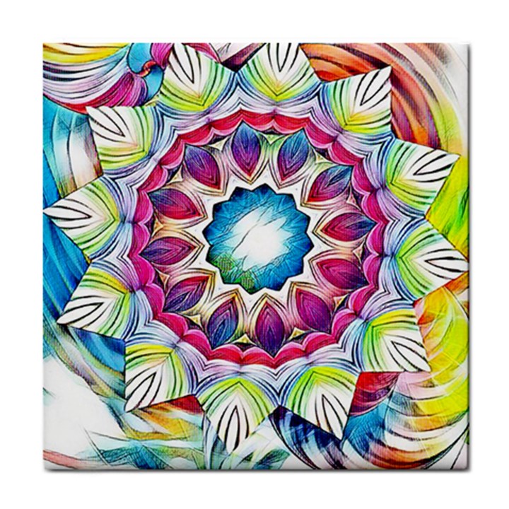 Sunshine Feeling Mandala Tile Coasters