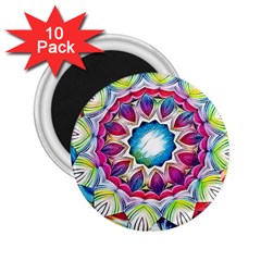 Sunshine Feeling Mandala 2 25  Magnets (10 Pack)  by designworld65