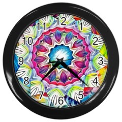 Sunshine Feeling Mandala Wall Clocks (black) by designworld65