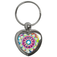 Sunshine Feeling Mandala Key Chains (heart)  by designworld65