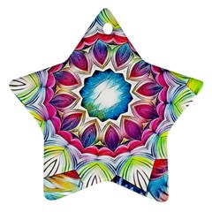 Sunshine Feeling Mandala Star Ornament (two Sides) by designworld65