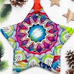 Sunshine Feeling Mandala Star Ornament (Two Sides) Front