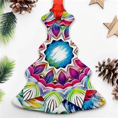 Sunshine Feeling Mandala Christmas Tree Ornament (two Sides)