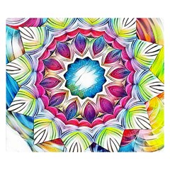 Sunshine Feeling Mandala Double Sided Flano Blanket (small)  by designworld65