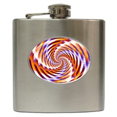 Woven Colorful Waves Hip Flask (6 Oz) by designworld65