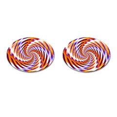 Woven Colorful Waves Cufflinks (oval) by designworld65