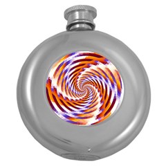 Woven Colorful Waves Round Hip Flask (5 Oz) by designworld65