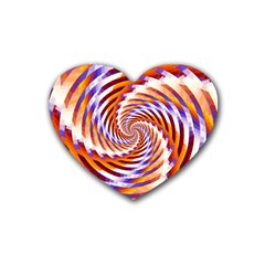 Woven Colorful Waves Rubber Coaster (heart) 