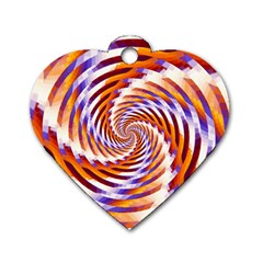 Woven Colorful Waves Dog Tag Heart (one Side)