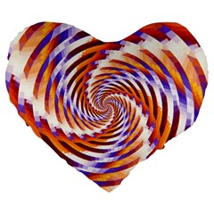 Woven Colorful Waves Large 19  Premium Heart Shape Cushions by designworld65