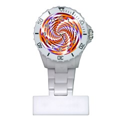 Woven Colorful Waves Plastic Nurses Watch by designworld65