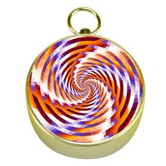 Woven Colorful Waves Gold Compasses by designworld65