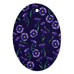 Floral Oval Ornament (two Sides) by BubbSnugg