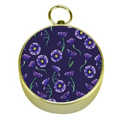 Floral Gold Compasses by BubbSnugg