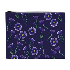 Floral Violet Purple Cosmetic Bag (xl) by BubbSnugg