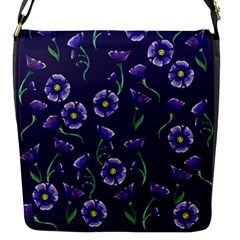 Floral Violet Purple Flap Messenger Bag (s) by BubbSnugg