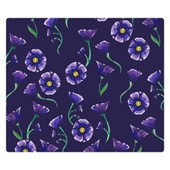 Floral Violet Purple Double Sided Flano Blanket (small)  by BubbSnugg