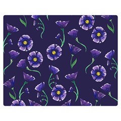 Floral Violet Purple Double Sided Flano Blanket (medium)  by BubbSnugg