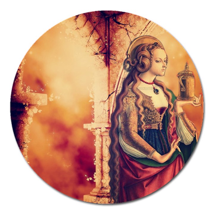 Fantasy Art Painting Magic Woman  Magnet 5  (Round)