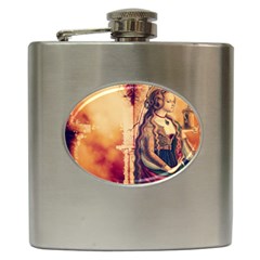 Fantasy Art Painting Magic Woman  Hip Flask (6 Oz) by paulaoliveiradesign