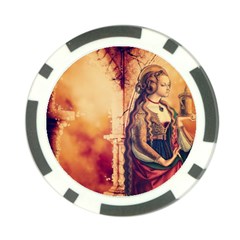 Fantasy Art Painting Magic Woman  Poker Chip Card Guard by paulaoliveiradesign