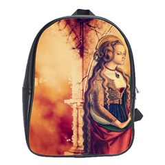 Fantasy Art Painting Magic Woman  School Bag (large) by paulaoliveiradesign