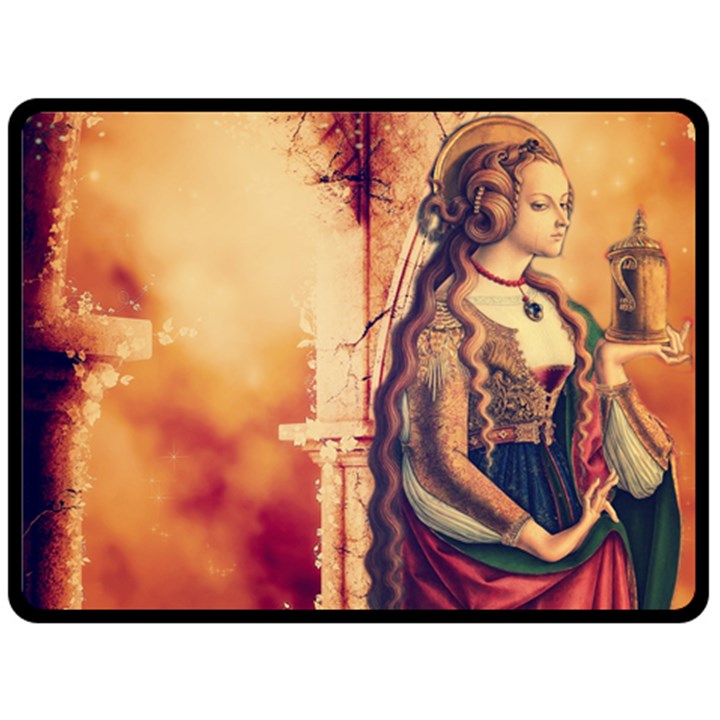 Fantasy Art Painting Magic Woman  Fleece Blanket (Large) 