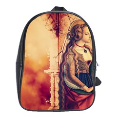 Fantasy Art Painting Magic Woman  School Bag (xl) by paulaoliveiradesign