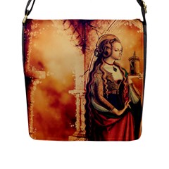 Fantasy Art Painting Magic Woman  Flap Messenger Bag (l)  by paulaoliveiradesign