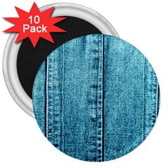 Denim Jeans Fabric Texture 3  Magnets (10 Pack)  by paulaoliveiradesign