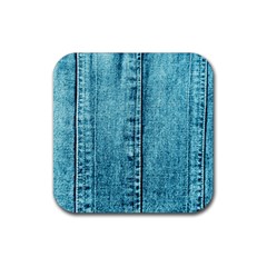 Denim Jeans Fabric Texture Rubber Coaster (square) 