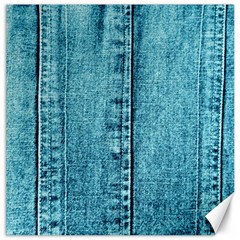 Denim Jeans Fabric Texture Canvas 16  X 16   by paulaoliveiradesign