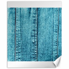 Denim Jeans Fabric Texture Canvas 16  X 20   by paulaoliveiradesign