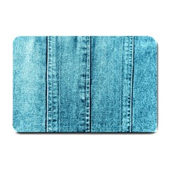 Denim Jeans Fabric Texture Small Doormat  by paulaoliveiradesign