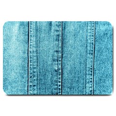 Denim Jeans Fabric Texture Large Doormat  by paulaoliveiradesign